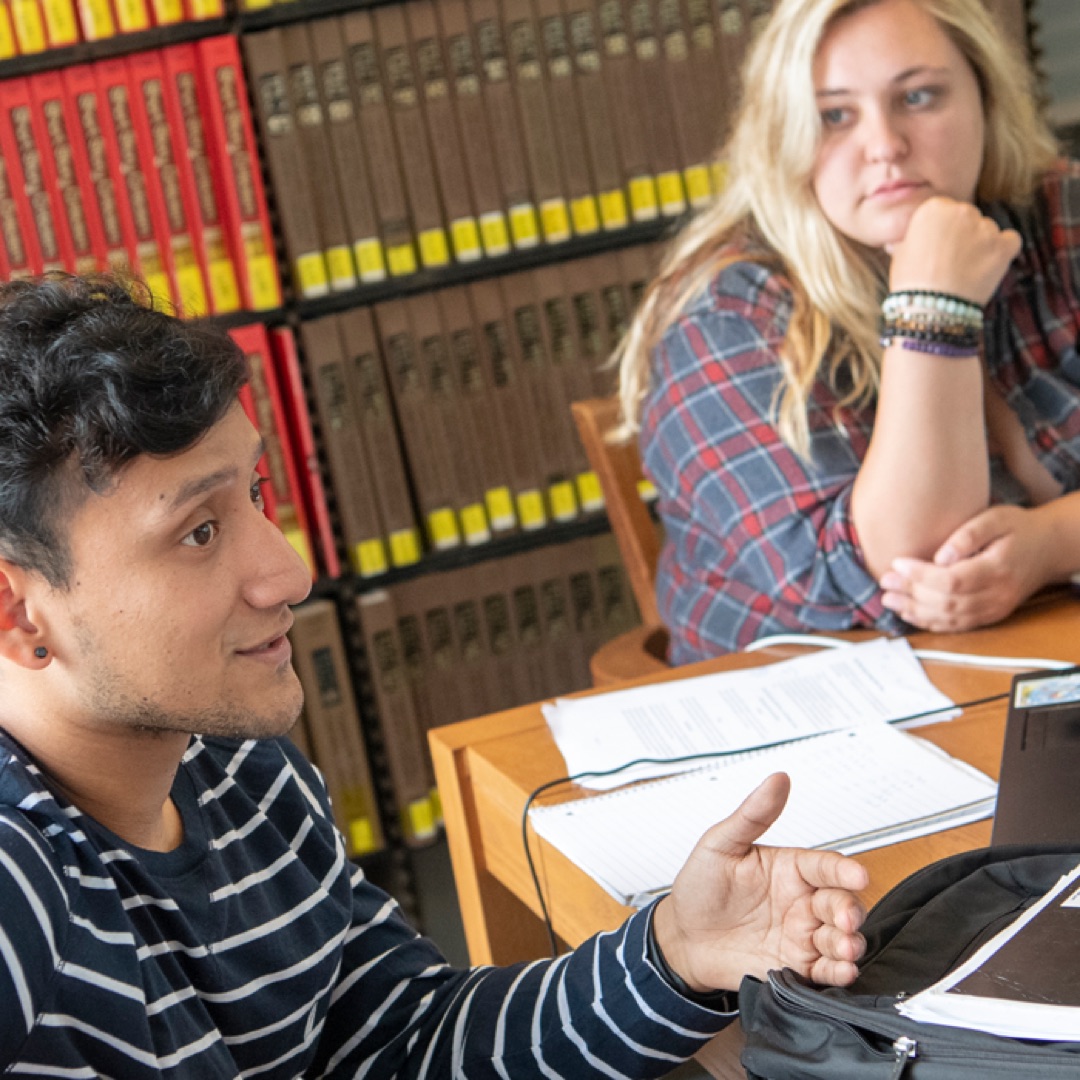 Students in the library